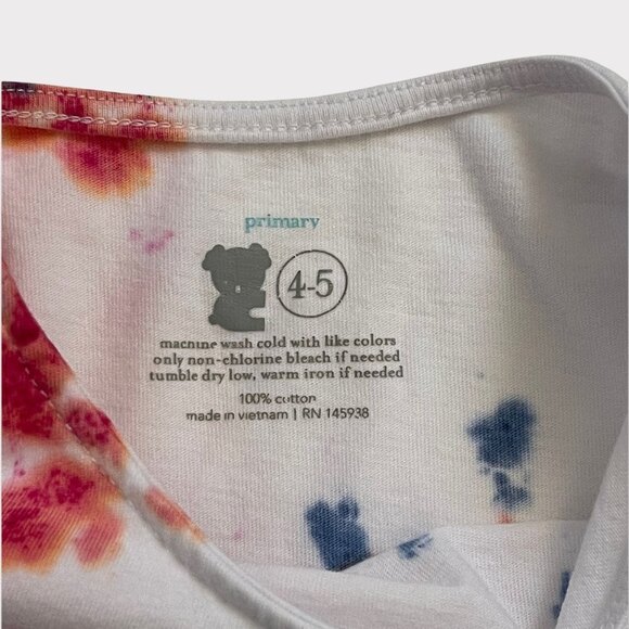 Girl's Tie Dye Dress Short Sleeve Size 4-5 with Pockets - Picture 3 of 4